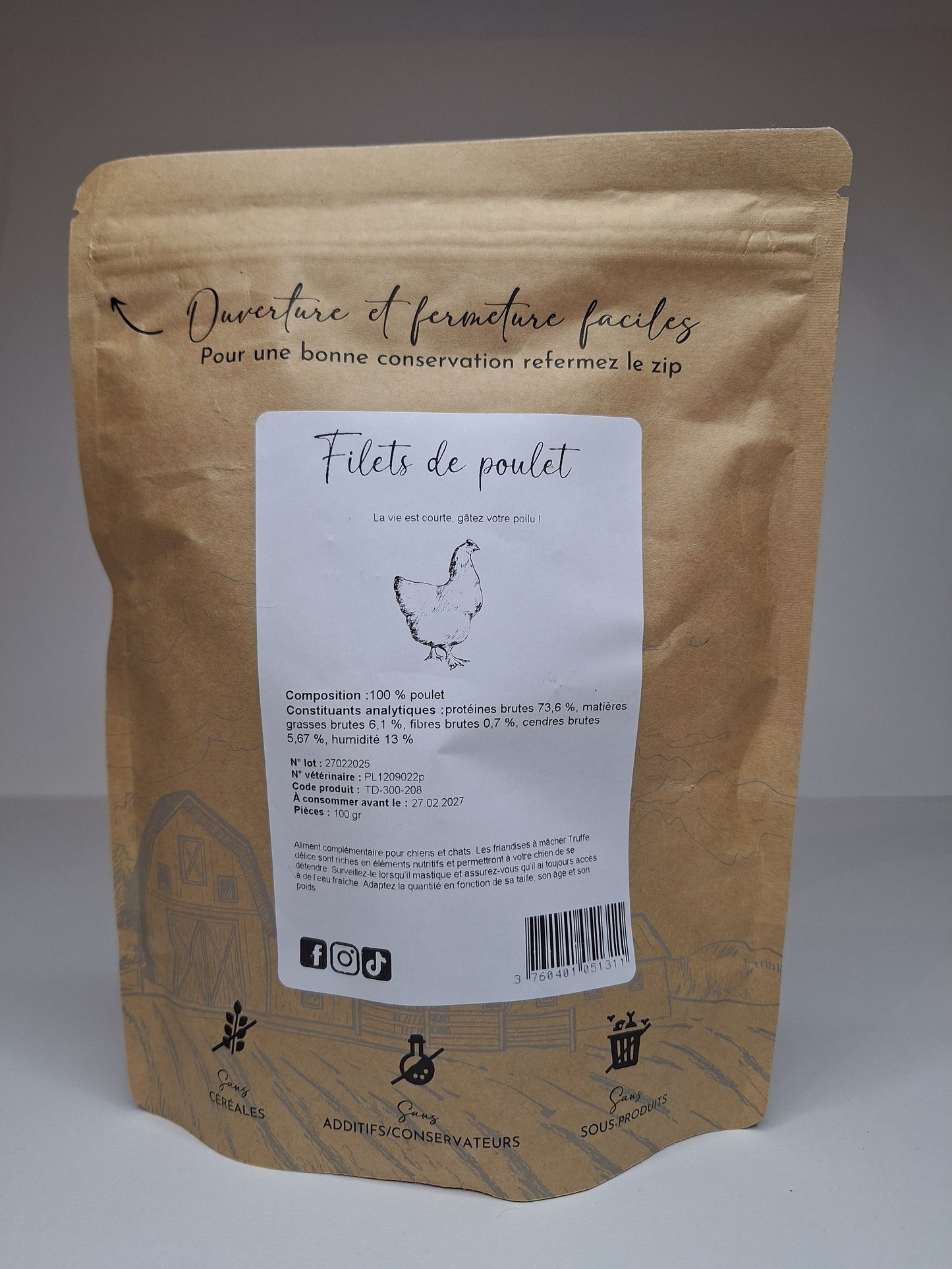 🍗 Filets de Poulet – Truffe Délice - 100g